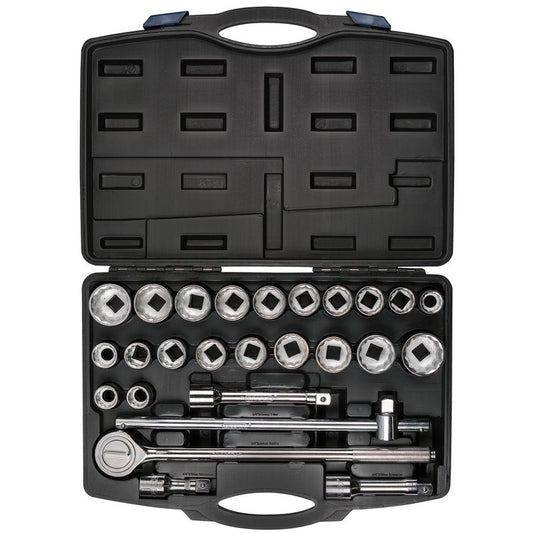 Draper Combined MM/AF Socket Set 3/4"D 26 Piece 12 Point Chrome 48329