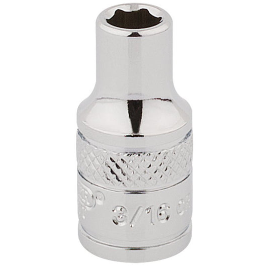 Draper 1/4"D HI-TORQ 6 Point Socket 3/16" Knurled Ring Standard Length 48345
