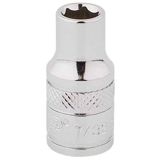 Draper 1/4"D HI-TORQ 6 Point Socket 7/32" Knurled Ring Standard Length 48371