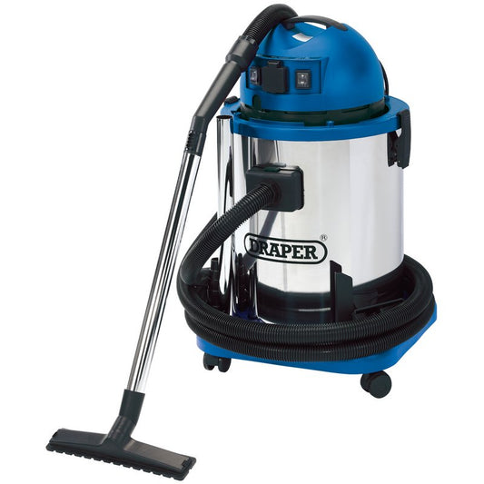 Draper 230V Wet And Dry Vacuum Cleaner Stainless Steel Tank 50L 1400W 48499
