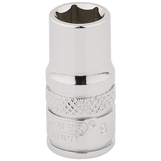 Draper 1/4"D HI-TORQ 6 Point Socket 9/32" Knurled Ring Standard Length 48567