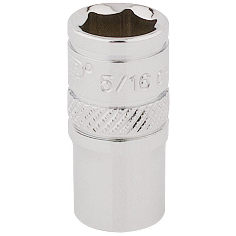 Draper 1/4"D HI-TORQ 6 Point Socket 5/16" Knurled Ring Standard Length 48670