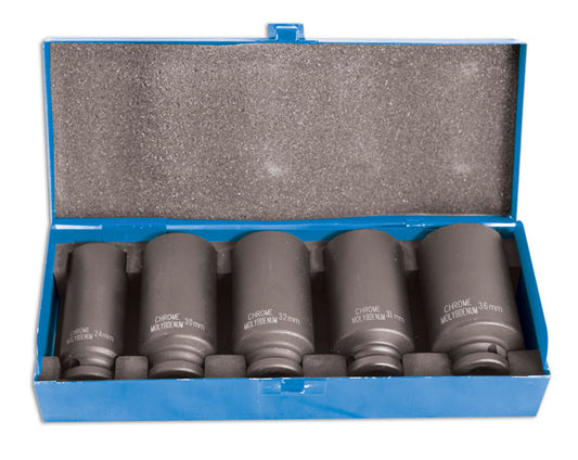 Laser Tools 4883 Hub Nut Socket Set 5pc Bi-Hex