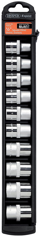 Set of 1/2" Sq. Dr. 12 Point Draper Multi-Drive® Sockets (10 Piece)