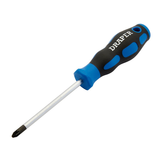 Draper Soft Grip PZ TYPE Screwdriver No.2 x 100mm Sand Blasted Tip 48928