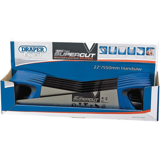 Draper Supercut Soft Grip Hardpoint Handsaw 550mm/22" 11tpi/12ppi 12 Pack 49285