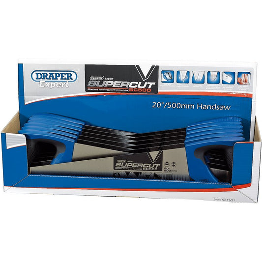Draper Supercut Soft Grip Hardpoint Handsaw 500mm/20" 7tpi/8ppi 12 Pack 49291