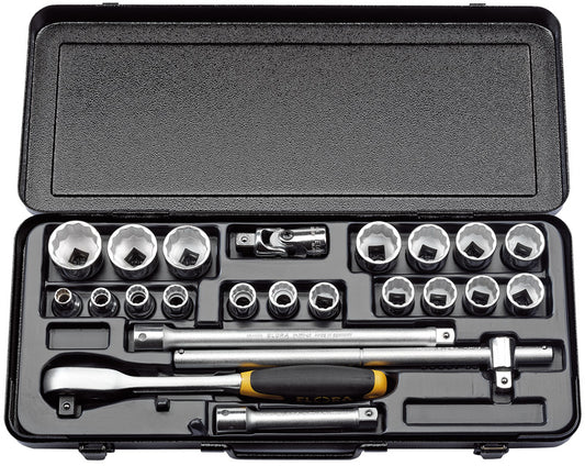 Elora Imperial Socket Set 1/2"D 23 Piece Bi-hexagon Standard Length 50649