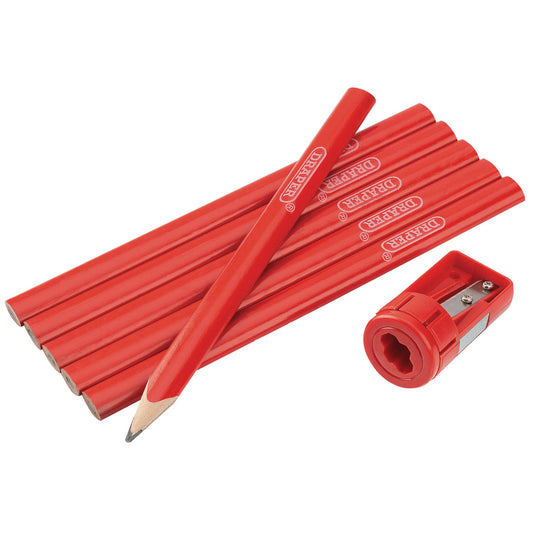 Draper Carpenter's Pencil and Sharpener Set Pencil length 174mm 50990