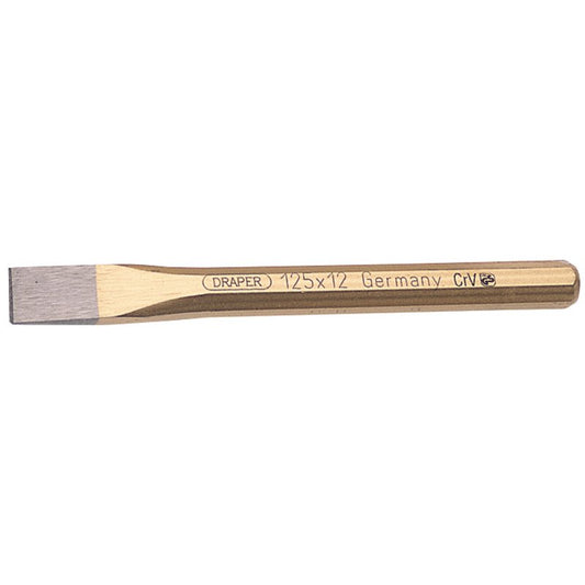 Draper Octagonal Flat Cold Steel Chisel 12x125mm Hardened Chrome Vanadium 51546