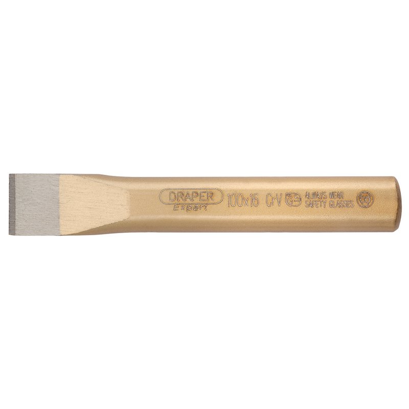 Draper Flat Cold Steel Chisel 16 x 100mm Hardened Chrome Vanadium 51588