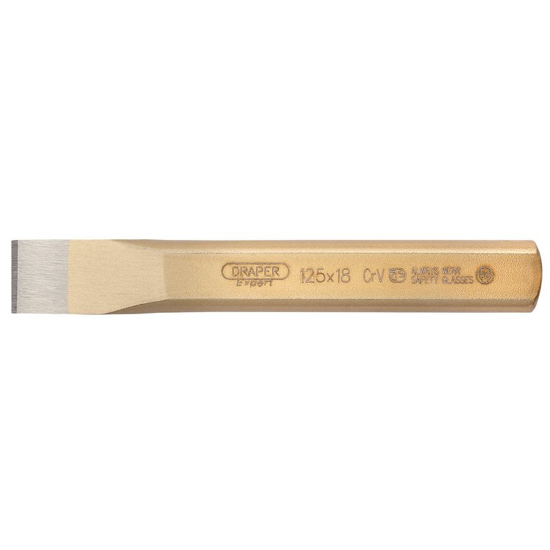 Draper Flat Cold Steel Chisel 18 x 125mm Hardened Chrome Vanadium 51596