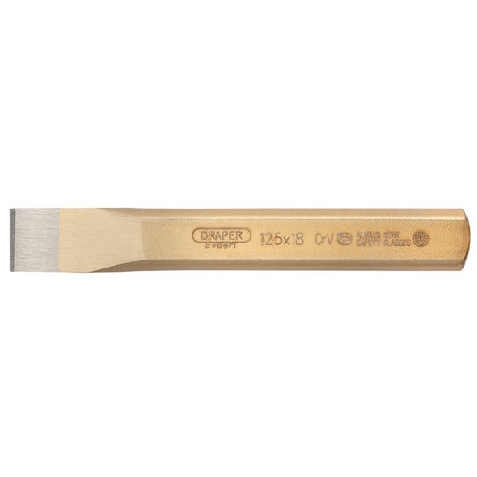 Draper Flat Cold Steel Chisel 18 x 125mm Hardened Chrome Vanadium 51596