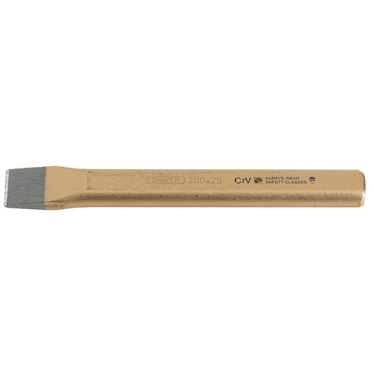 Draper Flat Cold Chisel 25 x 200mm Hardened Chrome Vanadium Steel 51629