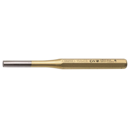 Draper 8 x 150mm Octagonal Parallel Pin Punch Ground Tip Tempered Head 51710
