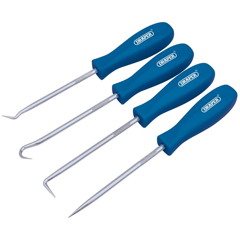 Draper Mini Hook and Pick Set 4 Piece For O' rings split pins seals bushes 51763