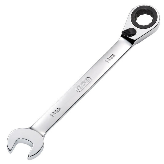 Draper 14mm Metric Reversible Ratcheting Combination Spanner 12 Point 52002