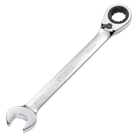 Draper 15mm Metric Reversible Ratcheting Combination Spanner 12 Point 52003