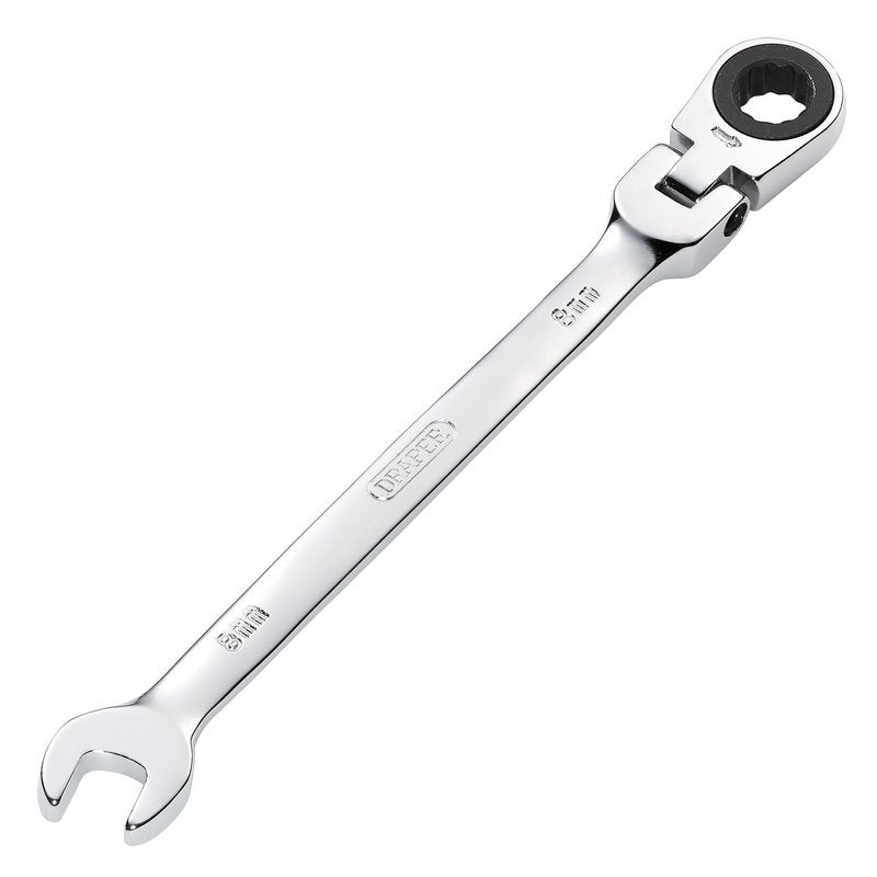 Draper HI-TORQ 8mm Metric Flexible Head Ratcheting Combination Spanner 52009