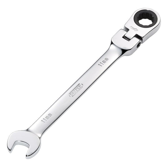 Draper HI-TORQ 11mm Metric Flexible Head Ratcheting Combination Spanner 52012