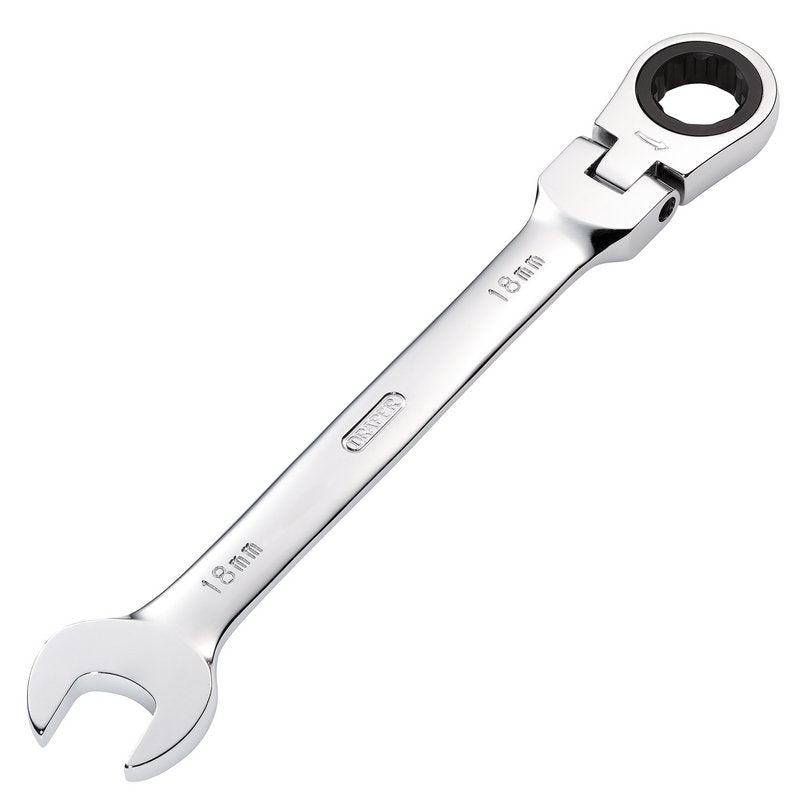Draper HI-TORQ 18mm Metric Flexible Head Ratcheting Combination Spanner 52020