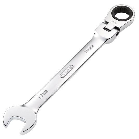 Draper HI-TORQ 19mm Metric Flexible Head Ratcheting Combination Spanner 52021