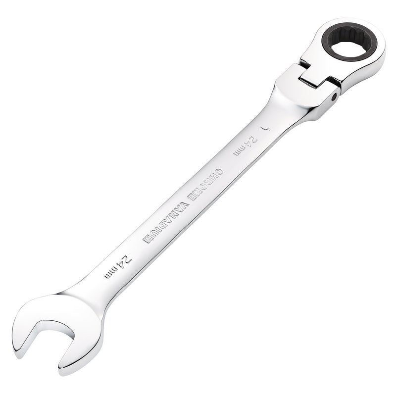 Draper HI-TORQ 24mm Metric Flexible Head Ratcheting Combination Spanner 52025