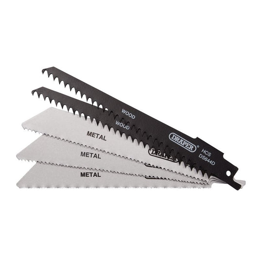 Draper Assorted Reciprocating Saw Blades Multi-Purpose Cutting 150mm 5Pk 52517