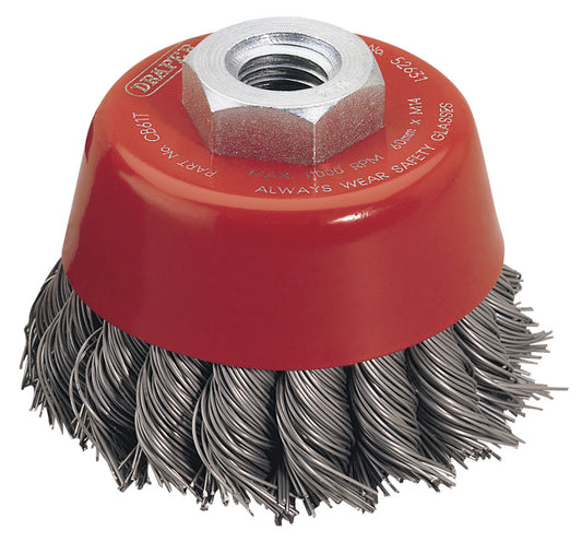 Draper Expert M14 Steel Twist Knot Wire Cup Brush 60mm 52631