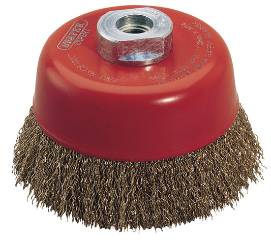 Draper Expert M14 Brassed Steel Crimped Wire Cup Brush 100mm 52637