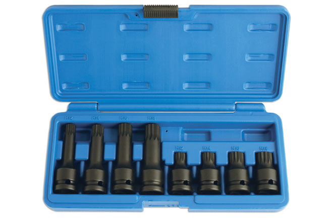 Laser Tools Impact Tamperproof Spline Socket Bit Set 1/2"D 8pc 5273