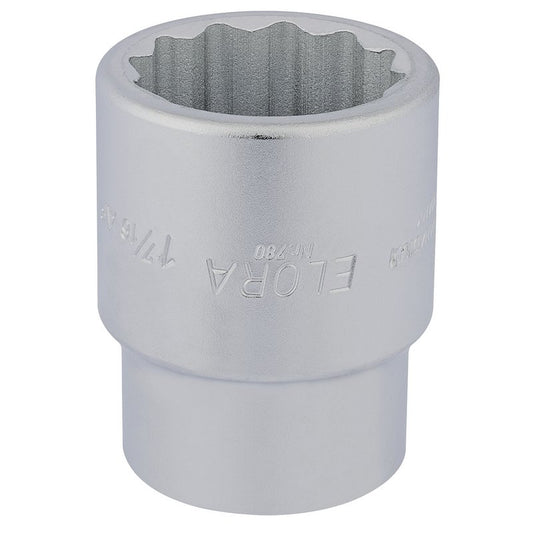 Elora 1"D 1.7/16" Imperial Bi Hexagon Socket Chrome Plated Standard Length 53045