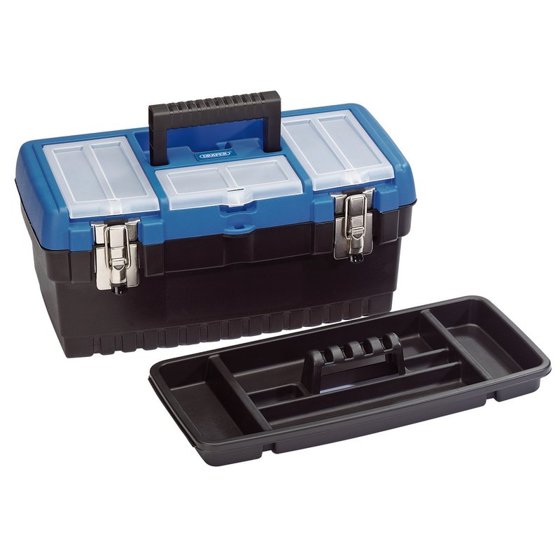 Draper Tool Organiser Box with Tote Tray 413 x 212 x 186mm 53878