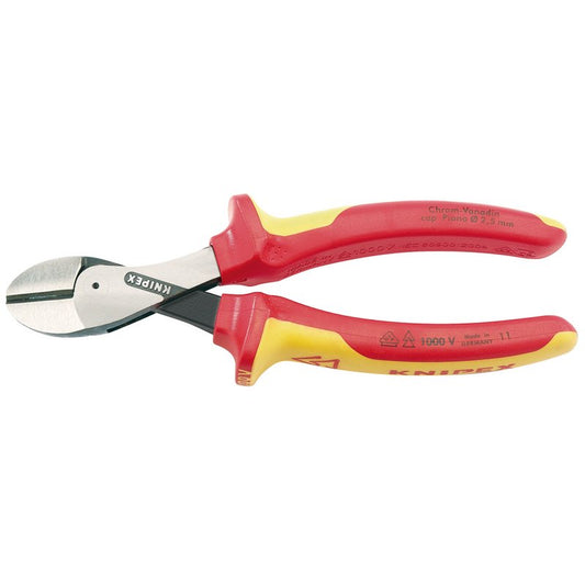 Knipex VDE Insulated  x Cut High Leverage Diagonal Side Cutters 73 08 160UKSBE
