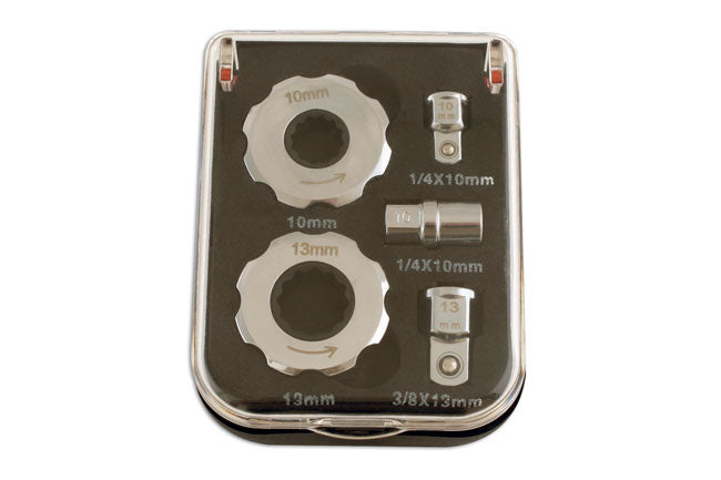 Laser Tools 1/4"D 3/8"D Finger Ratchet Set 5pc Quick Release Reversible 5433