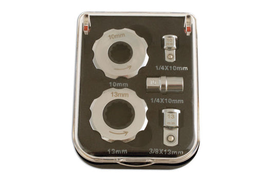 Laser Tools 1/4"D 3/8"D Finger Ratchet Set 5pc Quick Release Reversible 5433