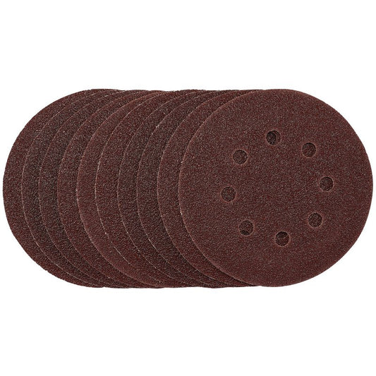 Draper Punched Sanding Discs 125mm Hook & Loop 40 Grit 10 Pack 54392