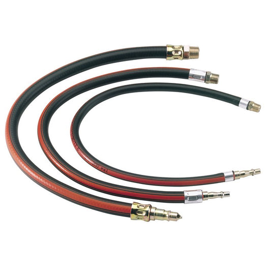 Draper Air Line Whip Hose 600mm 1/4" BSP Male Female Ends Red Black 54438