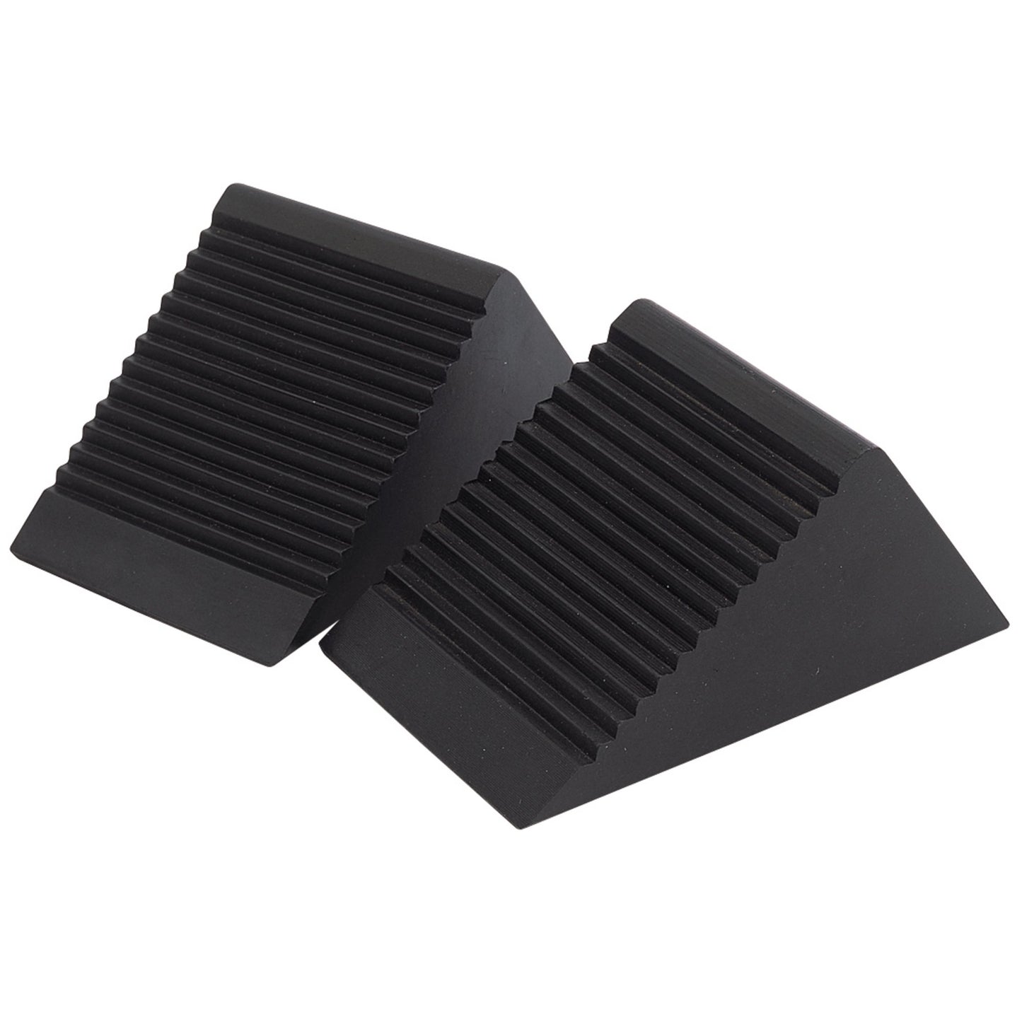 Draper Rubber Wheel Chocks Pair Size 125 x 60 x 78mm 54500