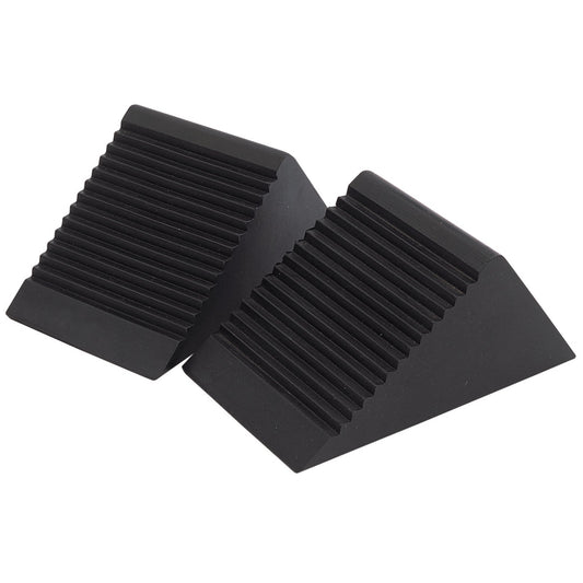 Draper Rubber Wheel Chocks Pair Size 125 x 60 x 78mm 54500