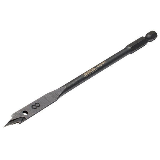 Draper Expert Flat Wood Bit 8mm 6mm Shank Precision Central Point 54551
