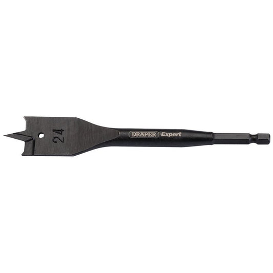Draper Expert Flat Wood Bit 24mm 6mm Shank Precision Central Point 54556