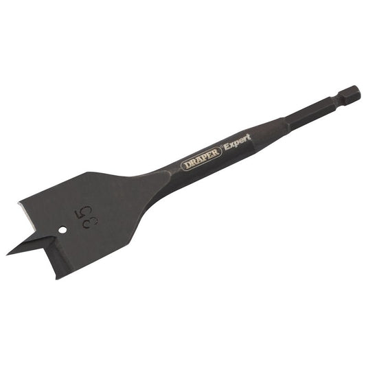 Draper Expert Flat Wood Bit 35mm 6mm Shank Precision Central Point 54558