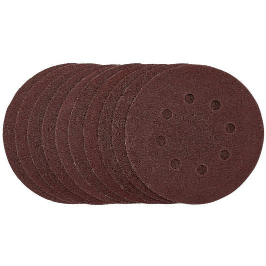 Draper Punched Sanding Discs 125mm Hook & Loop 80 Grit 10 Pack 54755