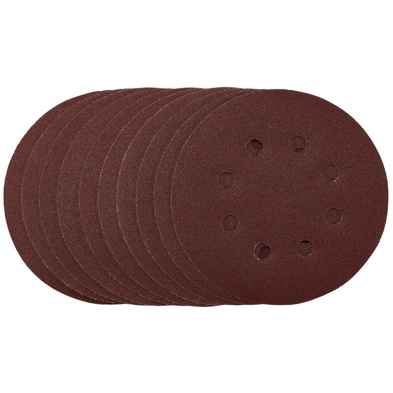 Draper Punched Sanding Discs 125mm Hook & Loop 120 Grit 10 Pack 54756
