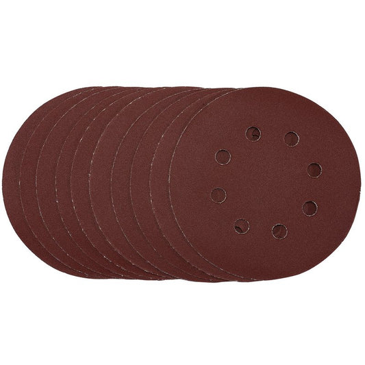 Draper Punched Sanding Discs 125mm Hook & Loop 240 Grit 10 Pack 54758