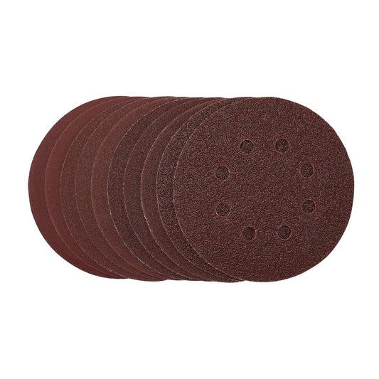 Draper Punched Sanding Discs 125mm Hook & Loop Assorted Grit 10 Pack 54759