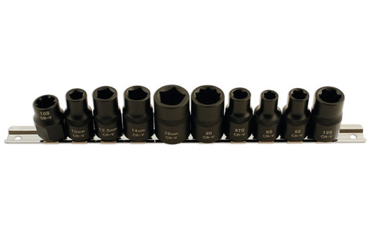 Laser Tools Specialist Automotive Impact Socket Set 1/2"D 10pc 3 5 10 point 5498