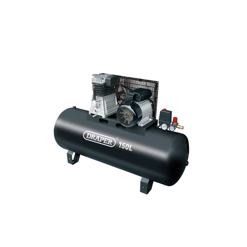 Draper 150L 230V Belt-Driven Air Compressor without wheels 2.2kW/3hp 55304