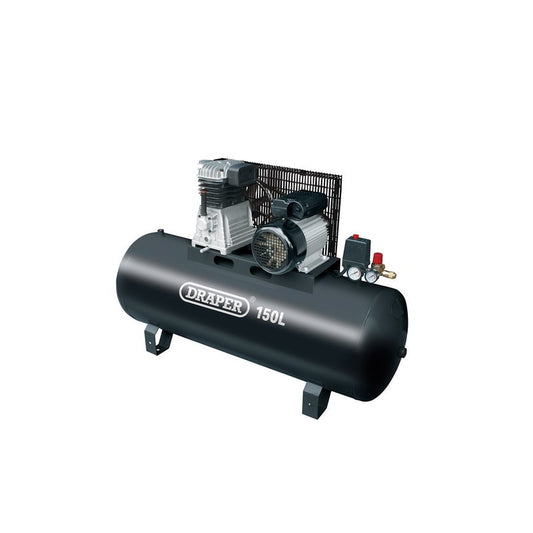 Draper 150L 230V Belt-Driven Air Compressor without wheels 2.2kW/3hp 55304